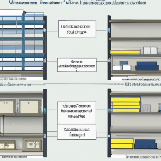איור המשווה אחסון אופקי מסורתי עם פתרונות אחסון אנכיים חדשניים, המציג את היתרונות של מקסום גבהי אחסון.