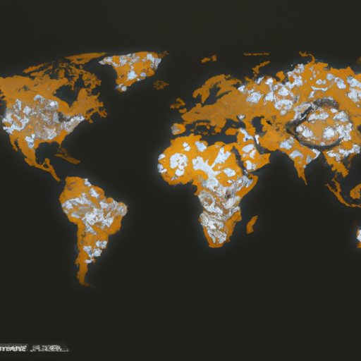מפת עולם המציגה את צפיפות האוכלוסין העולמית, המדגישה אזורים עם ביקוש גבוה לקרקע.