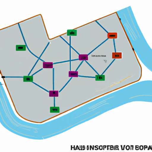 מפה המציגה את חלוקת המחסנים ביחס למוקדי תחבורה מרכזיים