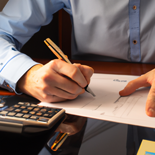 תמונה של אדם שמחשב עלויות ועמלות הקשורות לסיום חוזה שכירות.