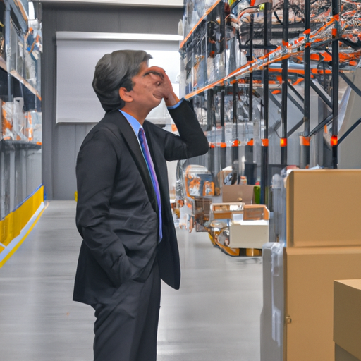 בעל עסק שוקל אם לקנות או לשכור מחסן.