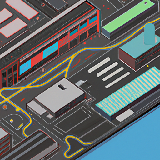 מפה הממחישה מיקומי מחסנים שונים ברחבי העיר, תוך שימת דגש על קרבתם לצירי תחבורה מרכזיים.