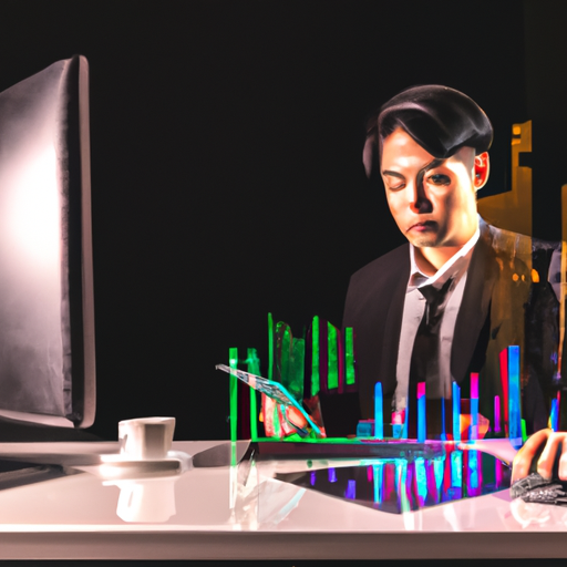 1. תמונה של בעל עסק המנתח את צרכי העסק שלו עם תרשימים וגרפים ברקע.